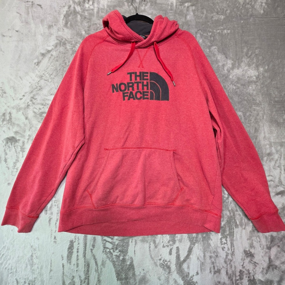 The North Face Mens XXL Red Half Dome Pullover Hoodie Sweatshirt Logo Heathered